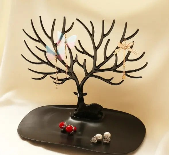 Deer Earrings Necklace Jewelry Cosmetic Organizer Display Stand Tray Tree Makeup Storage Holder