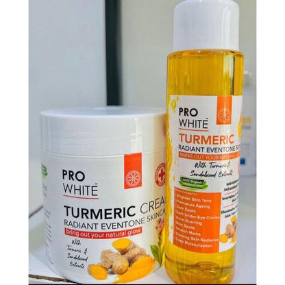 Organic 2 In 1 Set: Pro White Tumeric Cream + Pro White Tumeric Oil