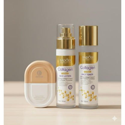 SADOER 3 in 1 ANTI-AGING SET: Collagen Face Toner + Face lotion + Estelin Sunscreen