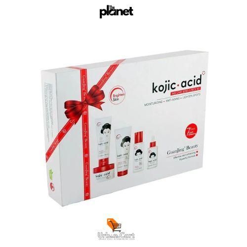 Planet 5 In 1 Kojic Acid Skin Brightening Gift Set: Cleanser > Sunscreen Cream > Toner > Serum > Cream