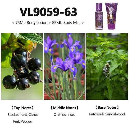 2-Piece Women Perfume Body Lotion Set Floral Fragrance Eau De Parfum