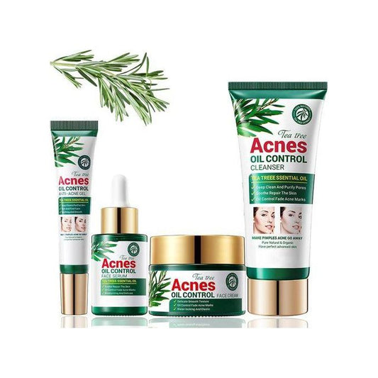4PCS ACNES OIL CONTROL WITH Tea Tree (CLEANSER,MOISTURISER,SERUM&EYE CREAM) Skin Care Kit - Skin Care Kit - Fights Acne, Removes Excess Oil,...