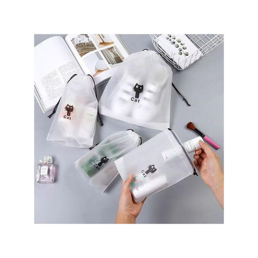 5 Pieces Drawstring Bags -Waterproof For Clothes ,Makeup &Shoes