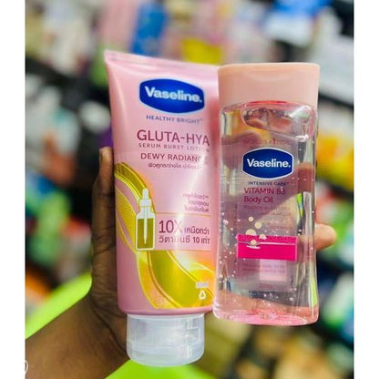 Vaseline 2 In 1: Gluta-Hya Dewy Radiance Lotion + Vitamin B3 Body Oil
