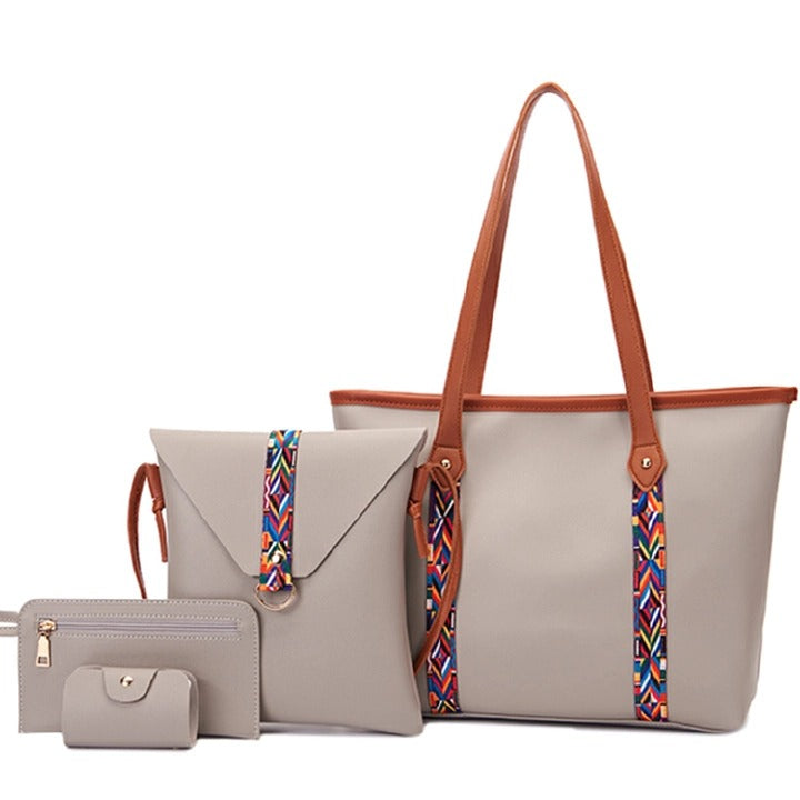 4 PCS/Sets Women Bags Handbag for Women Ladies Bags Tote Bags Shoulder Bag Crossbody Bag Discount On Sale