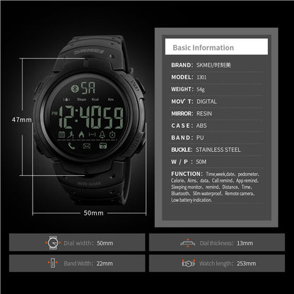 SKMEI Smart Watch Calories Pedometer Digital Reminder Watches Fitness Bluetooth For Ios