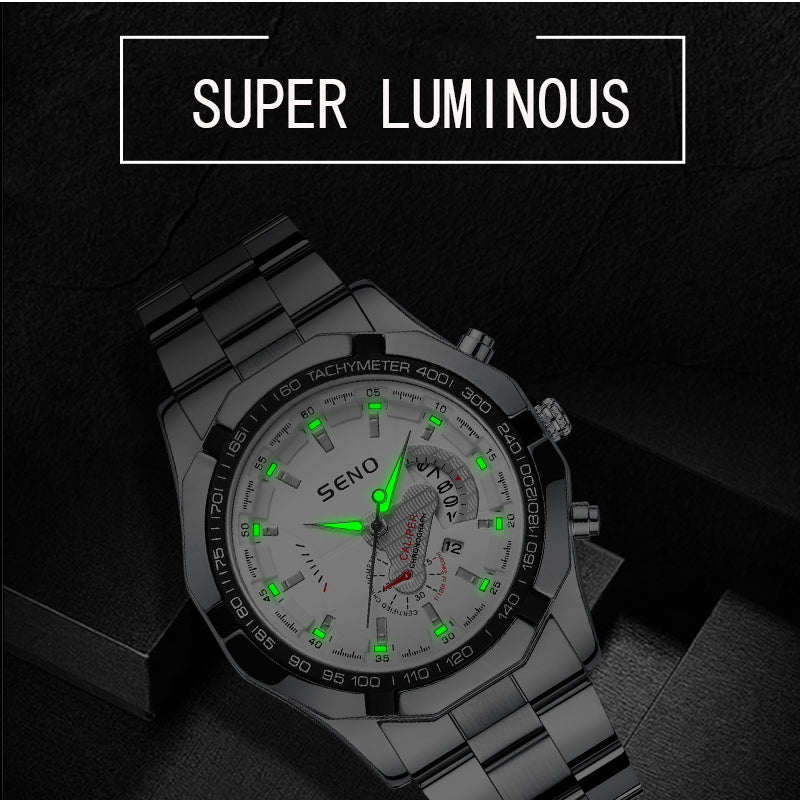 Large Dial Watches for Men Waterproof Mens Watch Calendar Fashion Business Watch