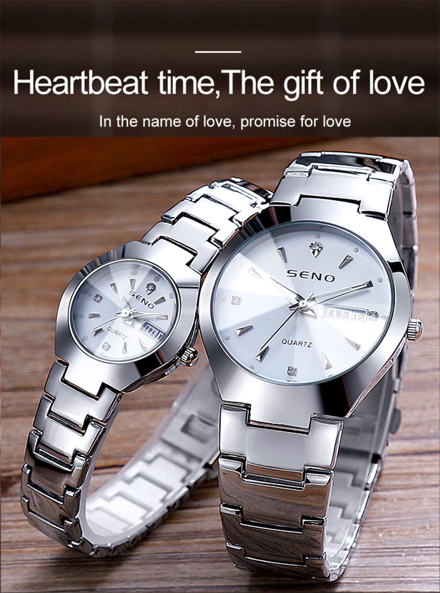 Brand Luxury Lover Watches Quartz Calendar Dress Women Men Watch Couples Wristwatch