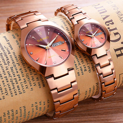Brand Luxury Lover Watches Quartz Calendar Dress Women Men Watch Couples Wristwatch