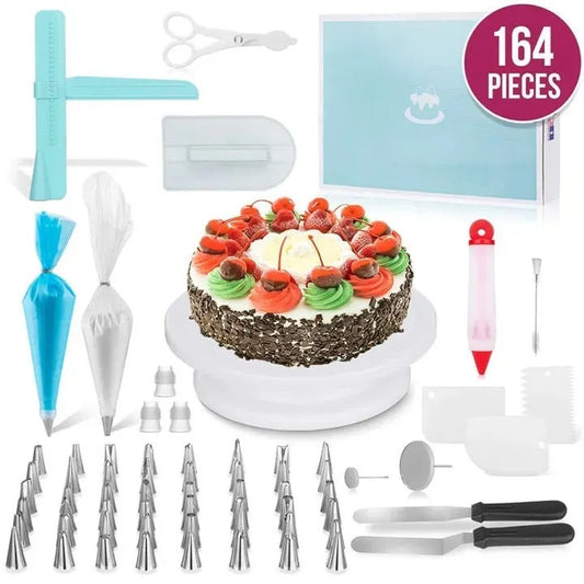164 PCS Cake Decor Cake Kit Cake Decorating Stand Tools Kitchenware Bake Ware Kitchen Ware Kitchen Items Kitchen Tools