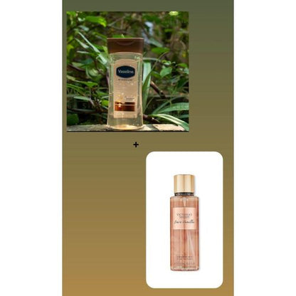 Vaseline 2 In 1 SPECIAL OFFER!!! Intensive Care Cocoa Radiant Body Oil + Victoria's Secret Bare Vanilla Fragrance Mist