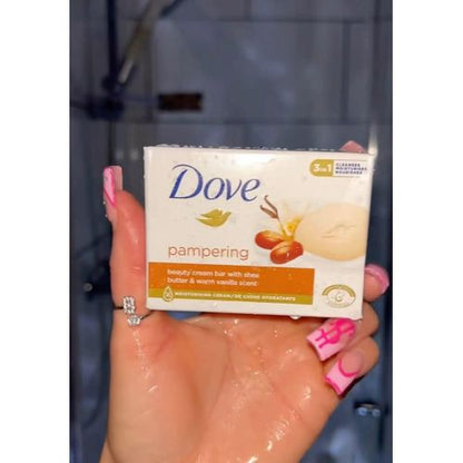Bramley 2 in 1 SHOWER SET: Shea Butter Exfoliating Body Scrub + Dove Pampering Beauty Cream Bar