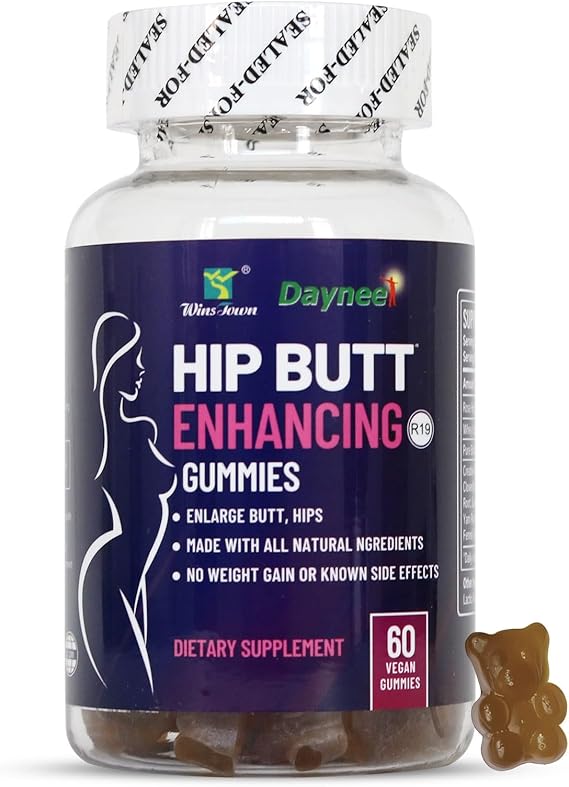 Wins Town Hip Butt Enhancement Gummies, Booty Gummies for Bigger Butt, Bum Support Gummies for Women, Multivitamins