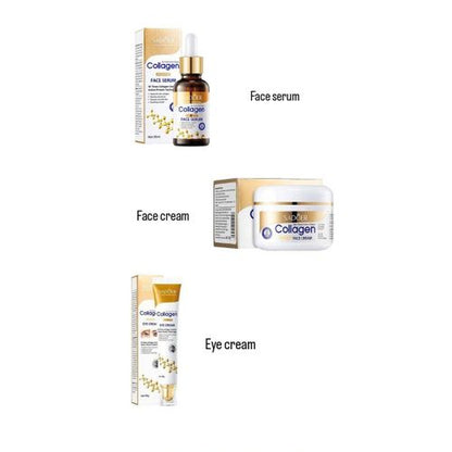 SADOER 3 In 1 Collagen Set : Face Serum + Face Cream + Eye Cream