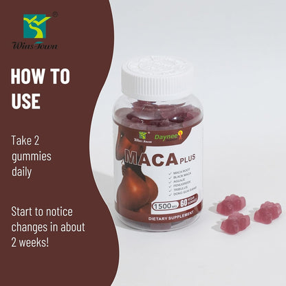 Click to see full view Maca Plus Gummies, 1500mg Big Booty Enhancer with Black Maca Root & Dong Quai Extract