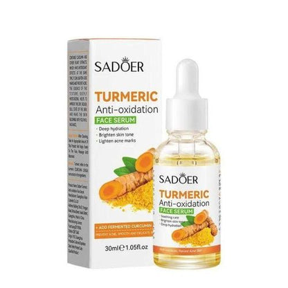 SADOER 3 in 1 Set: Tumeric Anti-oxygen Repair Face Cream + Anti-oxidation Face Serum + Soap Bar