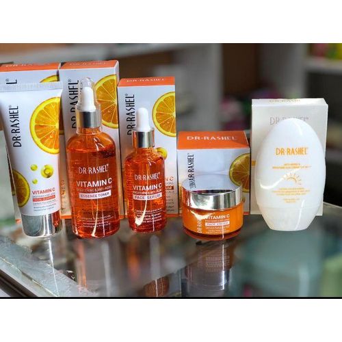 DR RASHEL 5 in 1 Vitamin C Skincare Package ( Cleanser>Toner>Serum>Cream>Suncream)