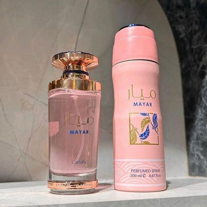 Al Rehab 2 In 1 Mayar Set: Mayar Lattafa Perfume + Deo Spray