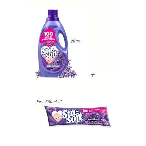 Sta Soft 2 in 1 Laundry Set: Lavender Fresh Fabric Softener 2L + (FREE 500ML Refill)