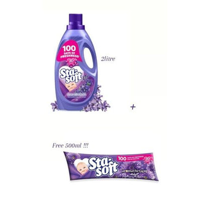 Sta Soft 2 in 1 Laundry Set: Lavender Fresh Fabric Softener 2L + (FREE 500ML Refill)