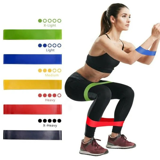 5 in 1 resistance band yoga fitness exercise body sculpting weight loss training elastic band