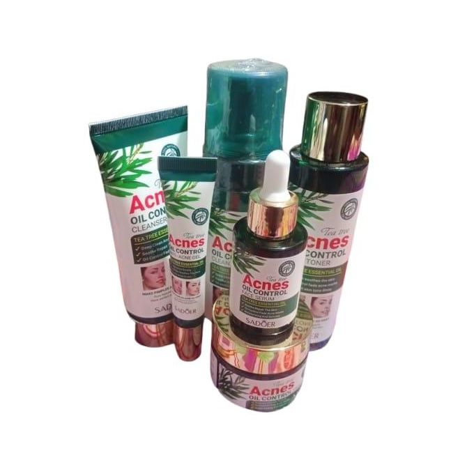 6pcs Tea Tre Acnes Iol Control Cream,toner,mousse,cleanser,eye Cream And Serum