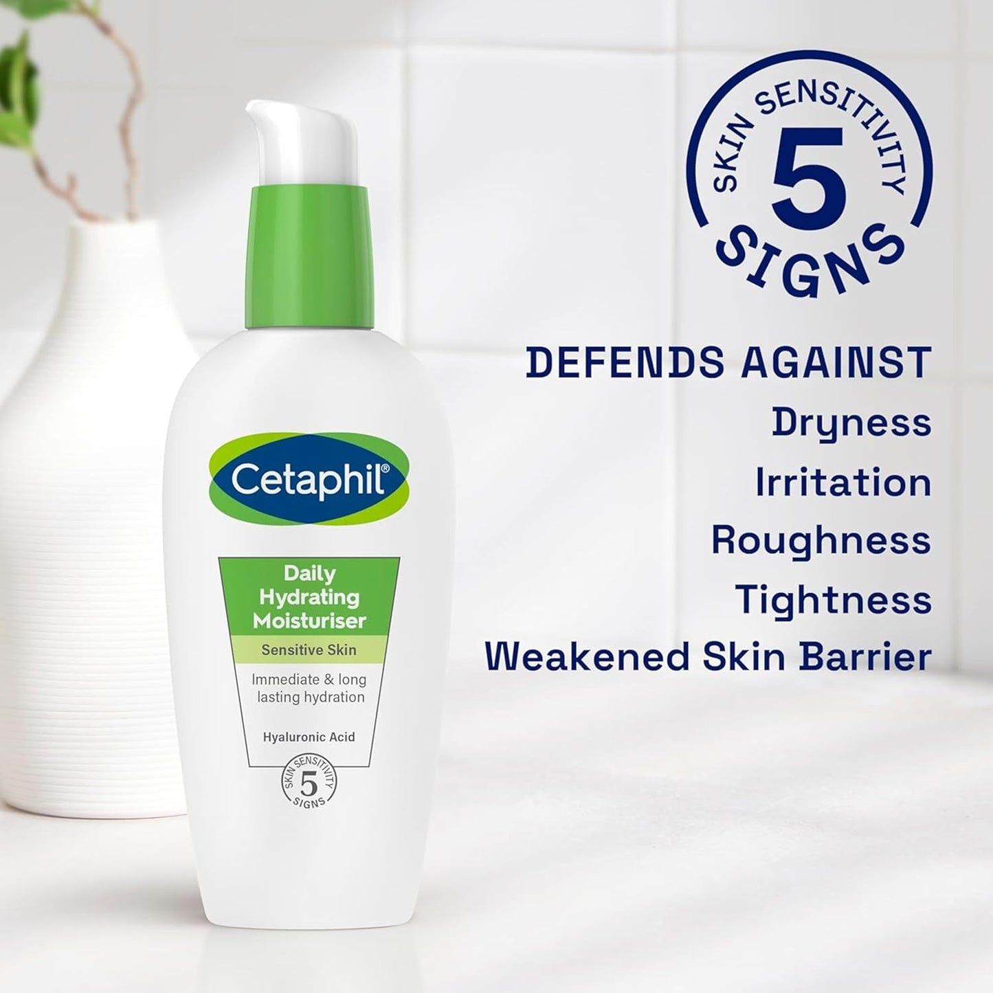 Cetaphil Daily Hydrating Face Moisturiser, 88ml, For Sensitive Skin, With Hyaluronic Acid