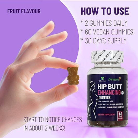 Wins Town Hip Butt Enhancement Gummies, Booty Gummies for Bigger Butt, Bum Support Gummies for Women, Multivitamins