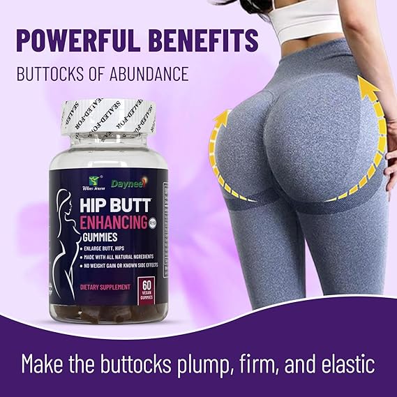 Wins Town Hip Butt Enhancement Gummies, Booty Gummies for Bigger Butt, Bum Support Gummies for Women, Multivitamins