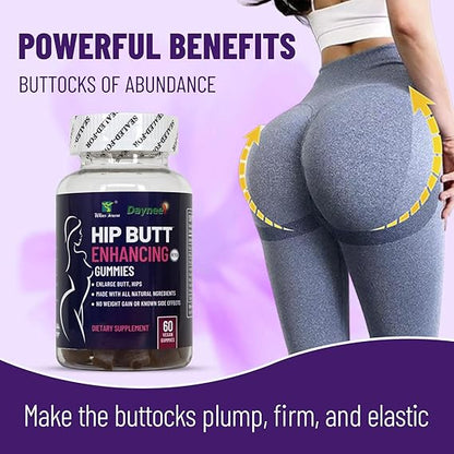 Wins Town Hip Butt Enhancement Gummies, Booty Gummies for Bigger Butt, Bum Support Gummies for Women, Multivitamins