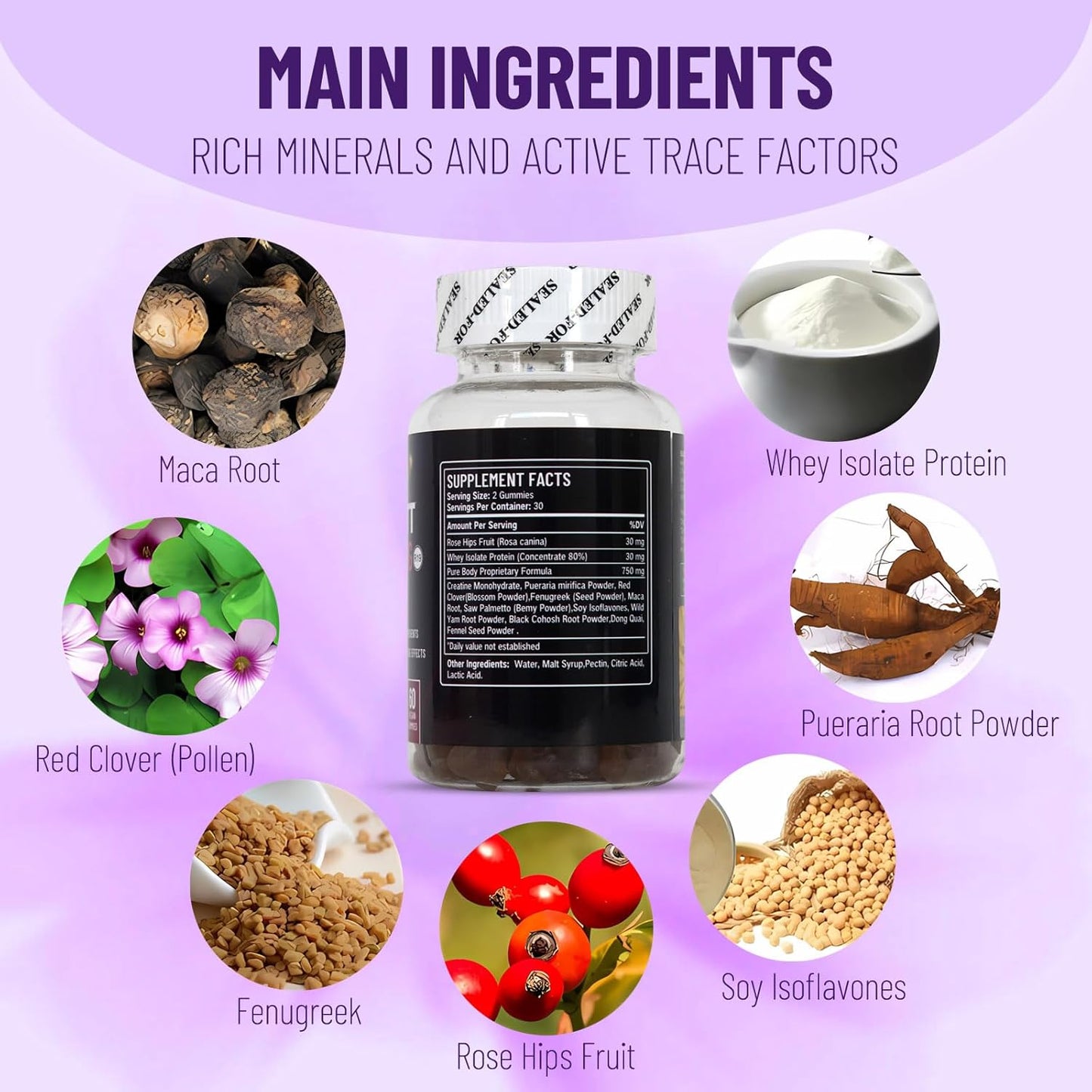 Wins Town Hip Butt Enhancement Gummies, Booty Gummies for Bigger Butt, Bum Support Gummies for Women, Multivitamins