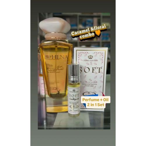 Al Rehab 2 in 1 Perfume Set: Athena Perfume + Soft Perfume Oil