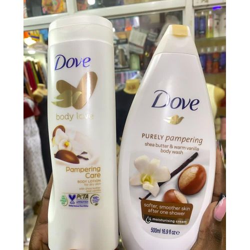 Dove 2 In 1 BODYCARE SET: Pampering Care Body Lotion + Purely Pampering Body Wash