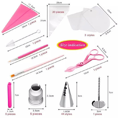 83 Pcs Cake Decorating Tools Cake Kit Cake Decor Decoration Stand Table Set Baking Tools DIY Homemade Cake Kitchen Tools