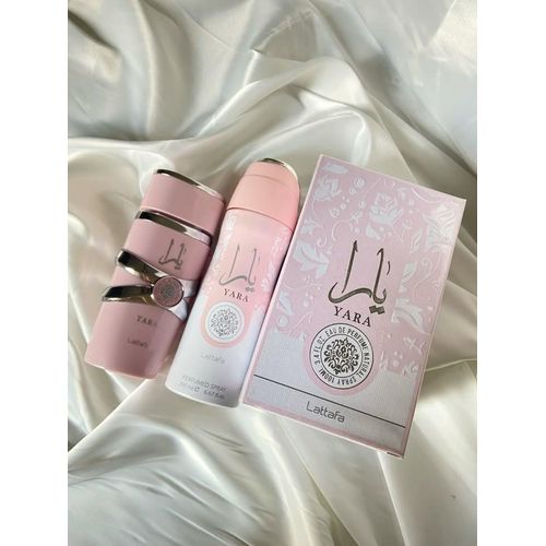 Al Rehab Yara Lattafa Pink Set: Perfume + Deo Spray