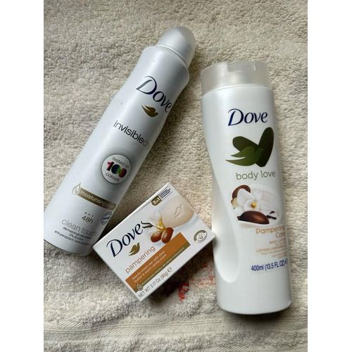 Dove 3 in 1 SELFCARE SET: Pampering lotion + Pampering soap + Invisible dry deo spray