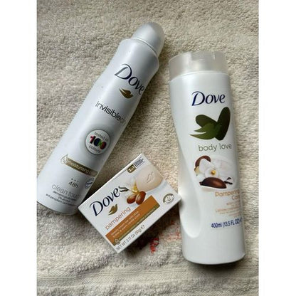 Dove 3 in 1 SELFCARE SET: Pampering lotion + Pampering soap + Invisible dry deo spray
