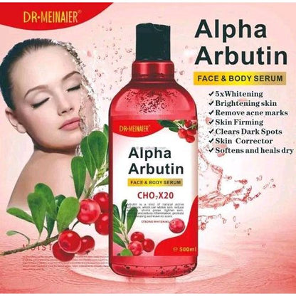 DR MEINAIER Alpha Arbutin Face & Body Serum- Brightening, Clears Spots and Acne