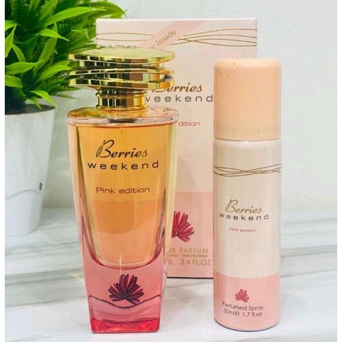 Pink Edition Berries Weekend Perfume + ( Free deo spray )