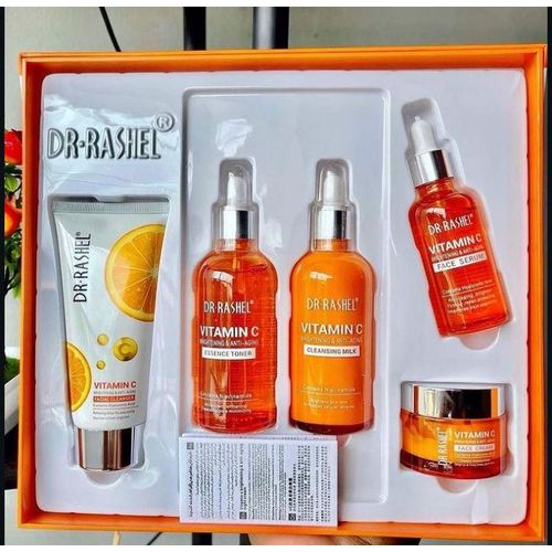 DR RASHEL 5 in 1 Skincare Set: Vitamin C Brightening and Anti-aging Skincare
