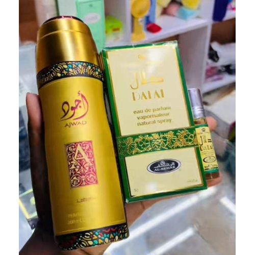Al Rehab 3 In 1 Perfume Combo: Dalal Perfume + Oil + Ajwad Lattafa Deo Spray