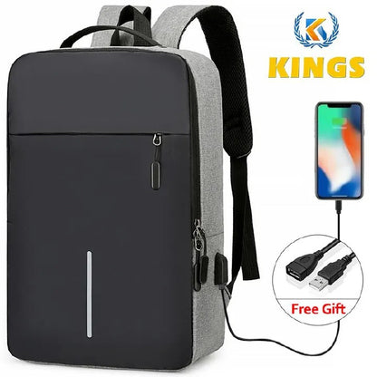15.6" Laptop Bag Men Backpack With USB Charging Jack Large Capacity Backpack