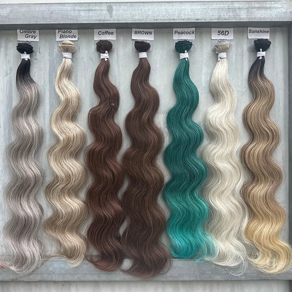 Blond 613 Sliver Gray Body Wave Hair Bundles 26 Inches Highlight Piano 27/613 Natural Synthetic Hair Weave Ombre Brown Ponytail