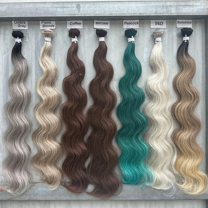 Magicae 26 Inch Blond 6/613 Body Wave Hair Bundles Ombre Highlight Brown White Gray Nature Synthetic Hair Extensions For Women