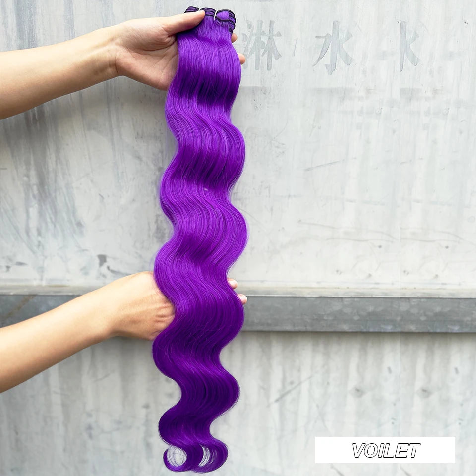 Magicae 30Inches Long Wavy 200grams/Lot Synthetic Hair Body Wave Hair Bundle Omber Blonde Weave High Temperature Fiber Extension