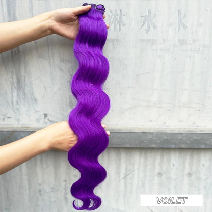 Magicae 30Inches Long Wavy 200grams/Lot Synthetic Hair Body Wave Hair Bundle Omber Blonde Weave High Temperature Fiber Extension