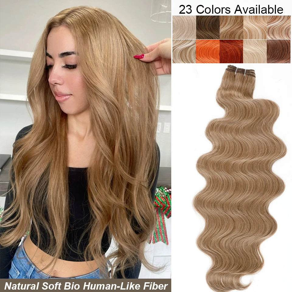 Magicae Highlight Blond 27/613 200grams Bio Body Wave Hair Bundles 30Inches Brown M816 Sliver White Synthetic Hair Extensions