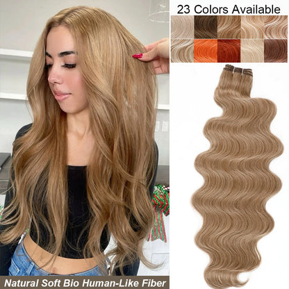 Magicae Highlight Blond 27/613 200grams Bio Body Wave Hair Bundles 30Inches Brown M816 Sliver White Synthetic Hair Extensions