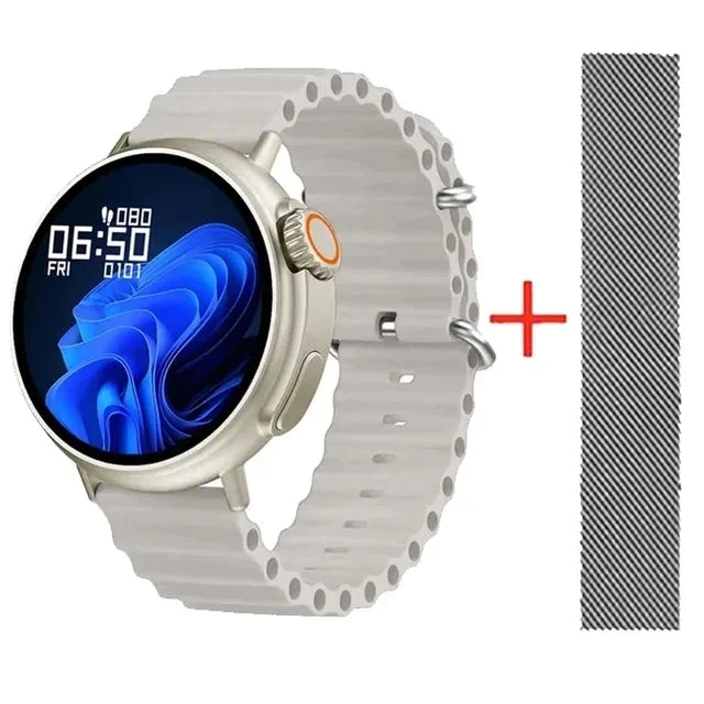 Smart Watch Round Full Touch Screen Bluetooth Call Message Reminder Sports Fitness Tracker for Women Men Android iOS Sport Watch