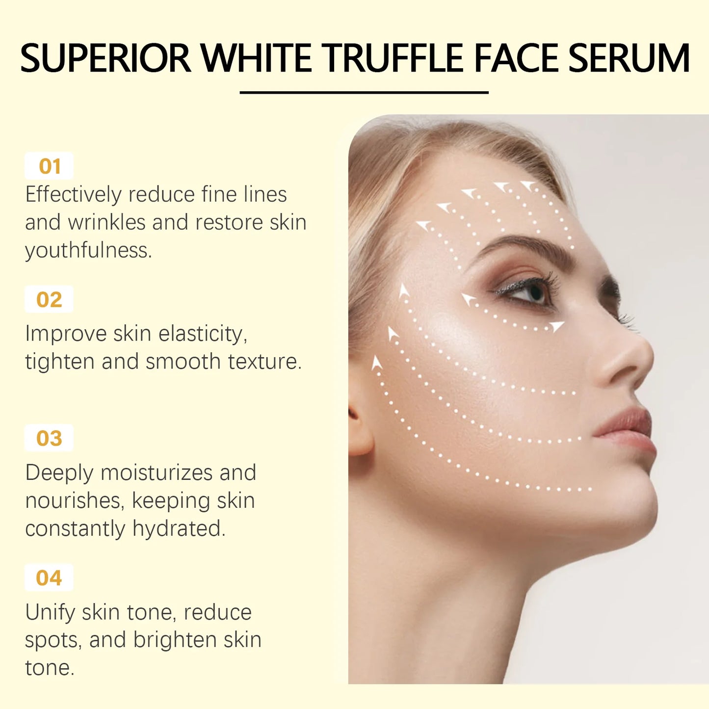 White Truffle Brightening Serum for Black Skin Firming Lifting Dark Spot Remover for Face Essence Moisturizer Skincare Product